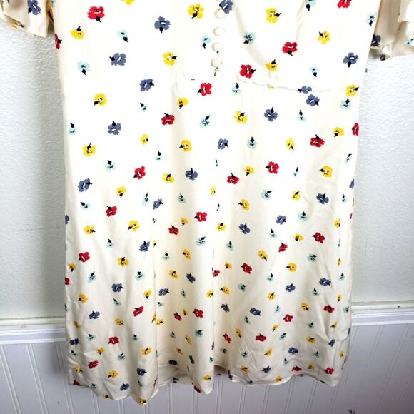 Madewell NWT Spring/Summer Floral Print Cream Short Dress Size 08 - Picture 8 of 12